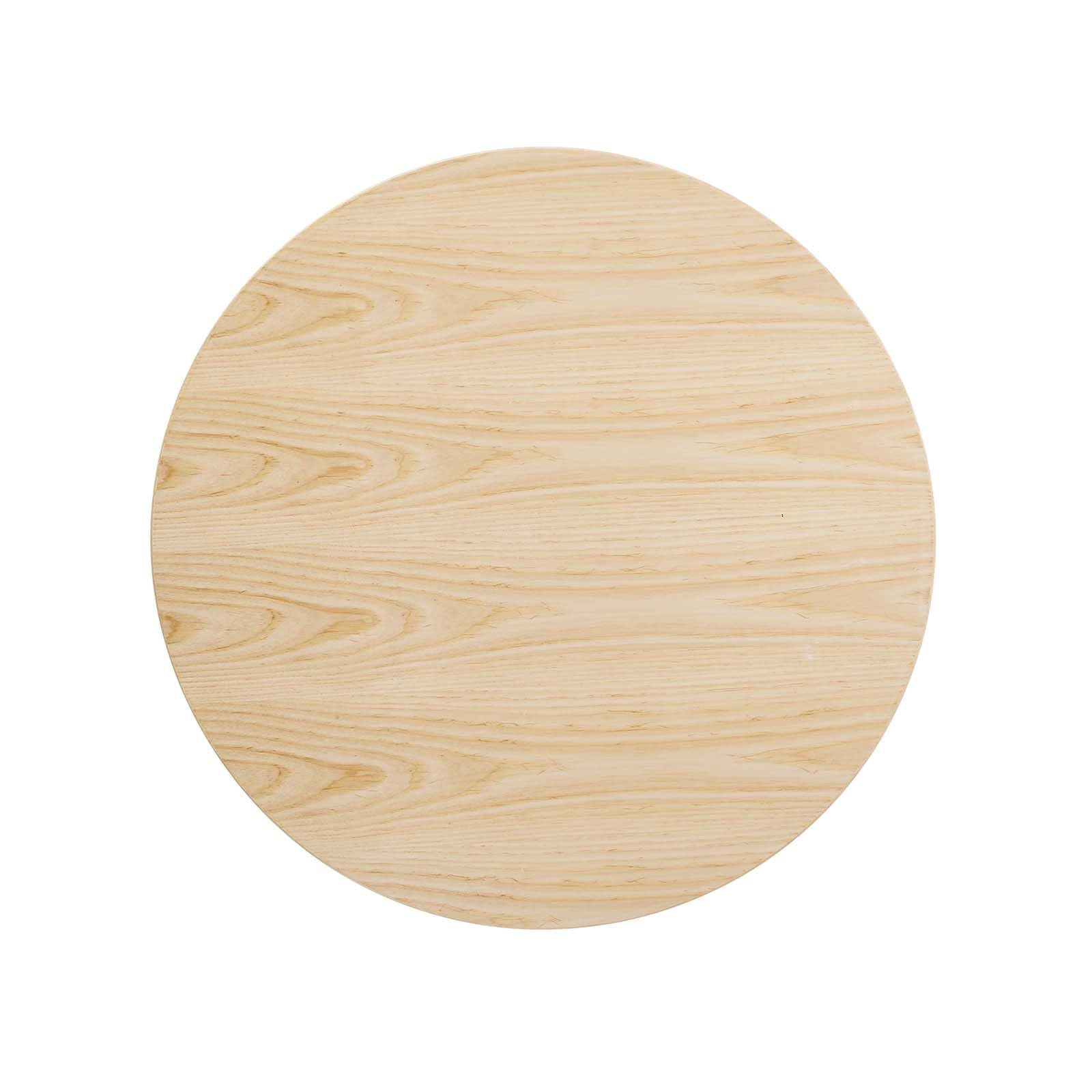 Modway Lippa Round 36" Wood Grain Mid-Century Modern Coffee Table, Gold Natural